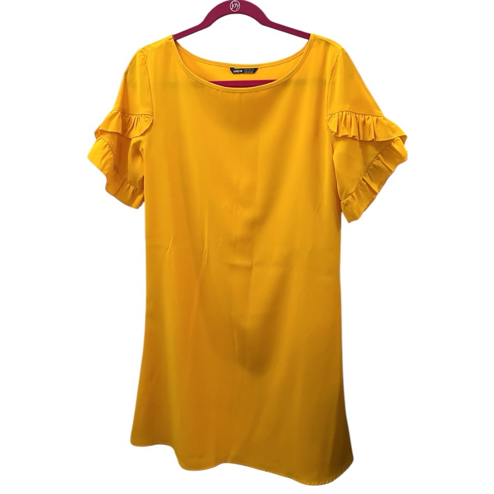 Yellow Ruffle Sleeve Dress